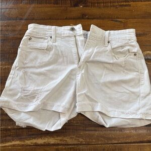 Denizen from Levi's Cream Distressed Jean Shorts